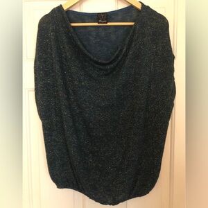 Ella Moss Teal/Green Blouse With Gold Thread Size Small